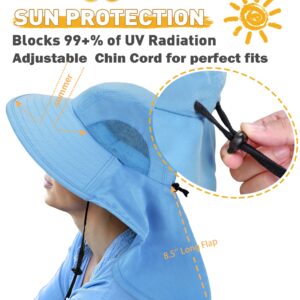 Neck Flap Sun Hat with Wide Brim, UPF 50+ Hiking Safari Fishing hat for Women Men, Sun Protection Hat for Summer Adventures