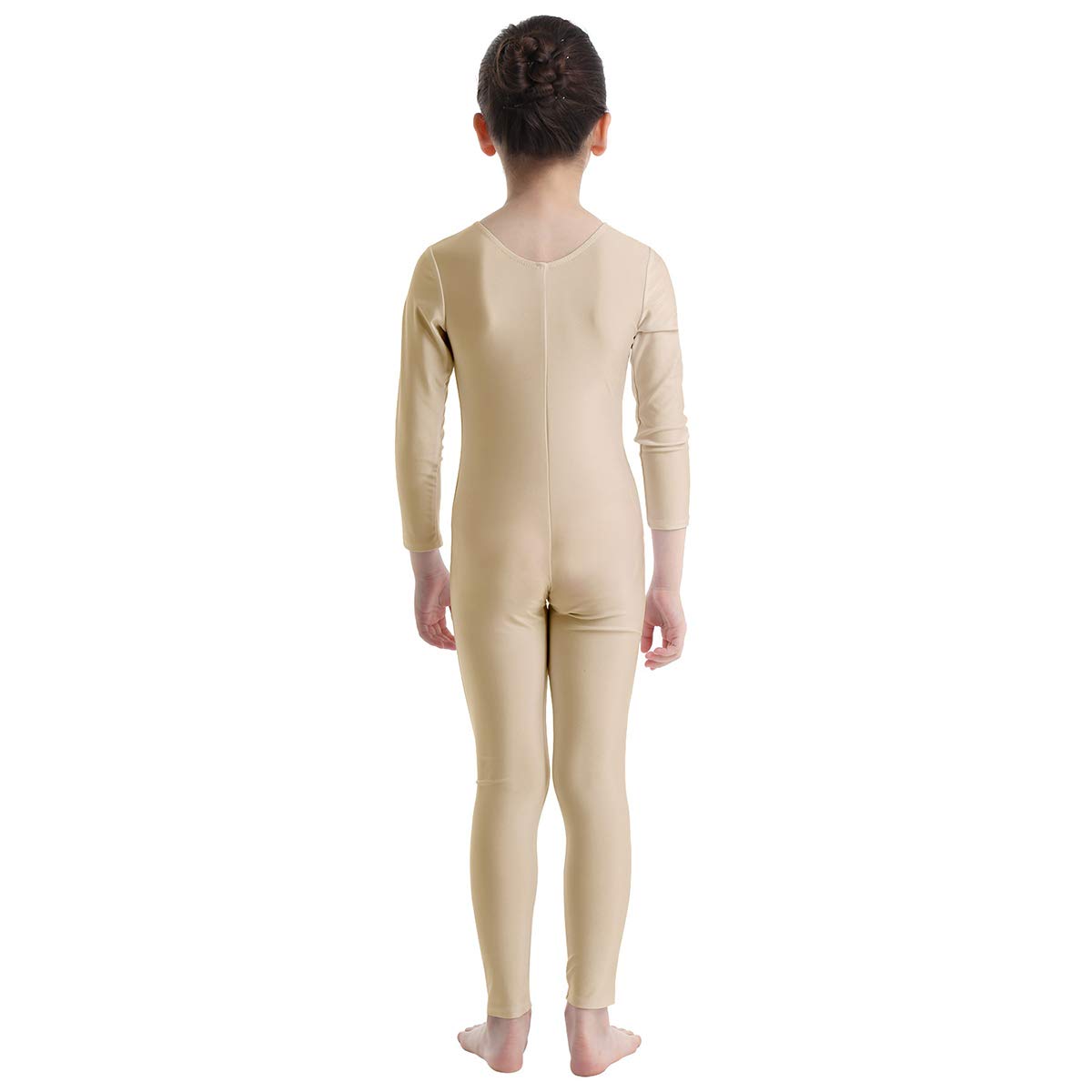 winying Girls Boys Spandex Crew Neck Full Body Unitard Gymnastics Leotard Catsuit Nude 8-10