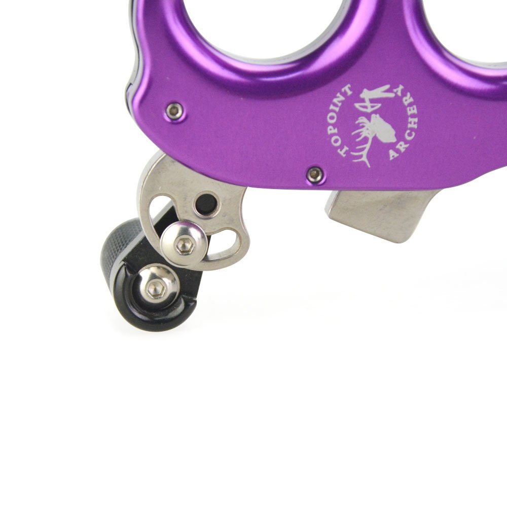 SHARROW Bow Release Aid 3/4 Fingers Automatic Archery Release Aluminium Alloy Thumb Trigger for Compound Bow Accessory (Purple)