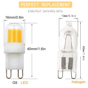 ZHENMING G9 LED Light Bulbs, Dimmable G9 Base, 4W Equivalent 40W Halogen, 300LM, Warm White 3000K, AC 110V/120V/130V, G9 Bin-pin Base, G9 Bulbs for Home Lighting (Pack of 4)