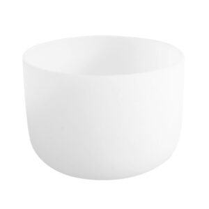 ENERGYSOUND 528 Hz Solfeggio Frequency Frosted Quartz Crystal Singing Bowl 8 inch mallet & O-ring included