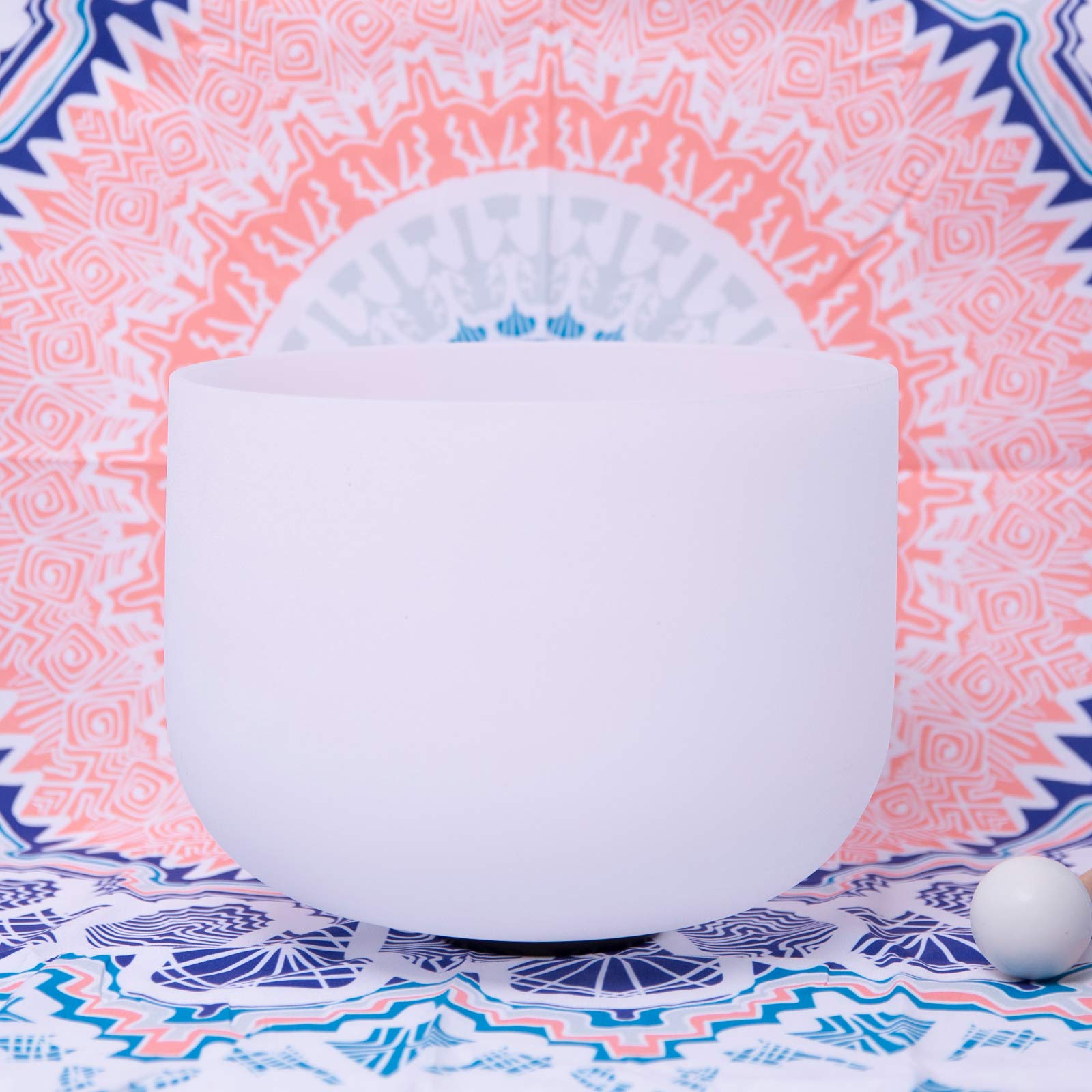 ENERGYSOUND 528 Hz Solfeggio Frequency Frosted Quartz Crystal Singing Bowl 8 inch mallet & O-ring included