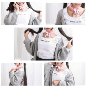 AOTENG STAR Pink Bell Choker Collar Necklace Lolita Bow Collar Cat Cosplay Kitty Velvet Collars