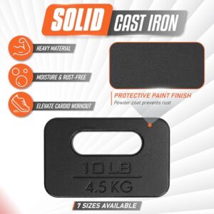 Yes4All Cast Iron Ruck Plate, Weighted Plate for Rucking, Swings, Squat, Strength Training, Fitness Workout, and Home Exercises - 10LBS