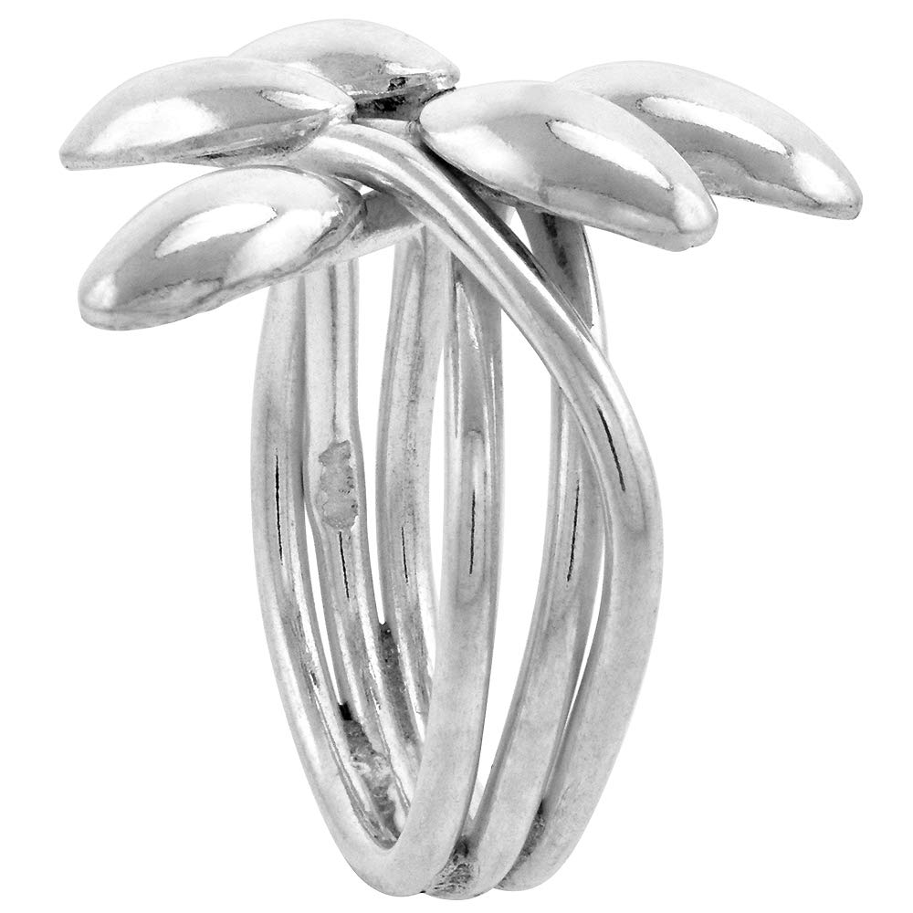 Sterling Silver Wire Wrap Ring for Women Rice Beads Cluster Handmade 1 inch long, size 10