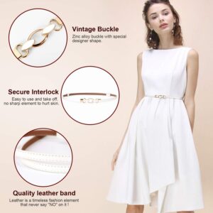 XZQTIVE Skinny Belts For Women Thin Leather Waist Belt Fashion Ladies Belt For Dress Pant