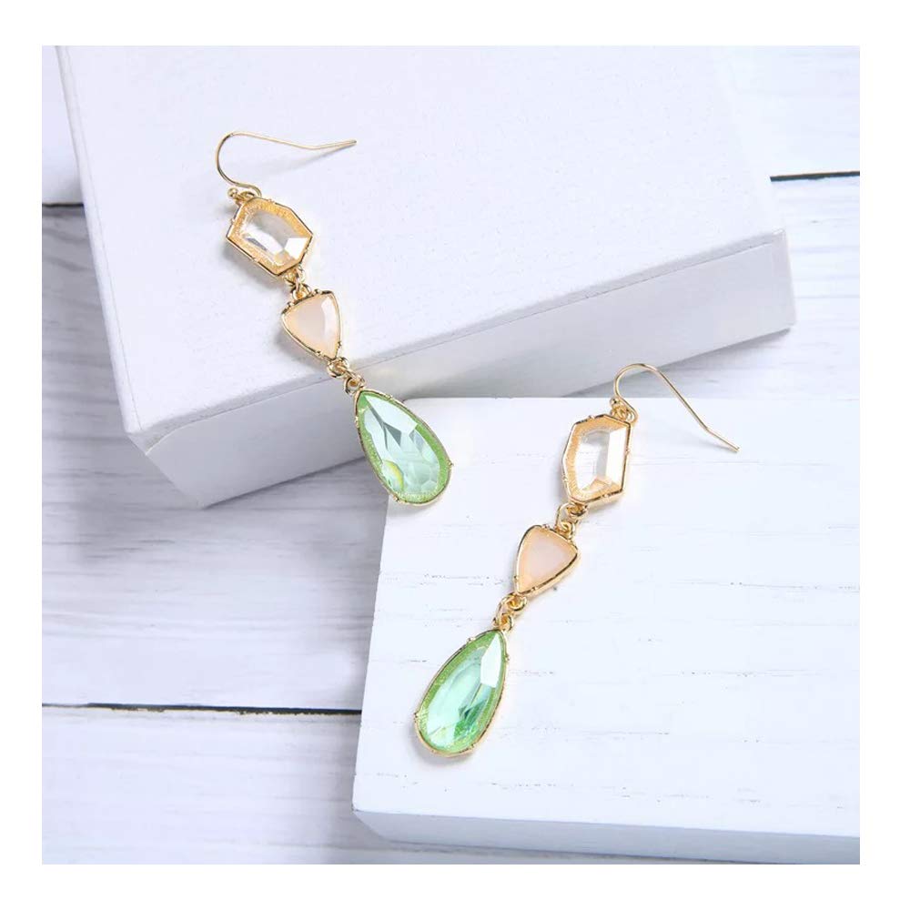 Newyht Crystal Fashion Earrings Classic Vintage Dangle Drop Earrings for Women Girls (green)