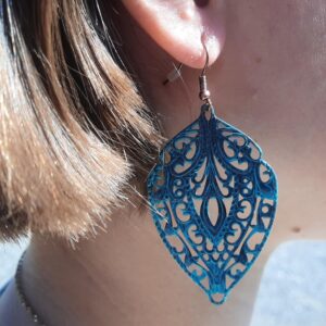 Patina Copper-Tone Metal Filigree Dangle Earrings