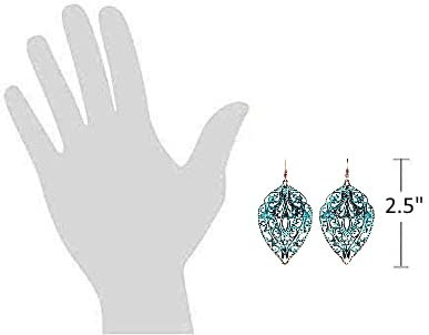 Patina Copper-Tone Metal Filigree Dangle Earrings