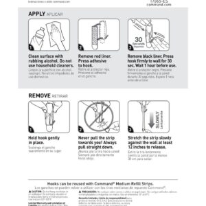 Command Medium Wire Toggle Hooks, Damage Free Hanging Wall Hooks with Adhesive Strips, No Tools Wall Hooks for Hanging Back to School Dorm Organizers, 35 White Hooks and 40 Command Strips