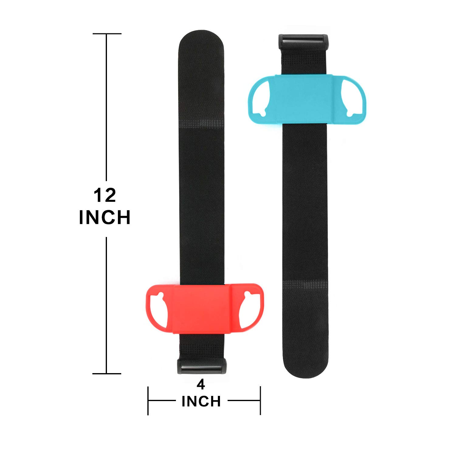 Wrist bands for Switch Dance 2023 2022 - Blue and Red (Fit for Thin Wrist - 3.15-7.5 inches Wrist Circumference) - Pack of 2