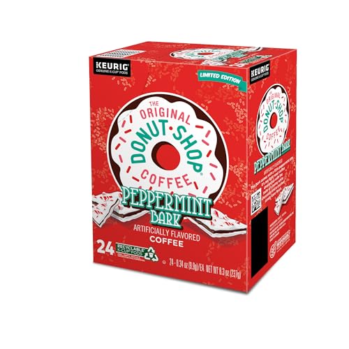 The Original Donut Shop Peppermint Bark Keurig Single-Serve K-Cup Pods, Light Roast Coffee, 96 Count (4 Packs of 24)