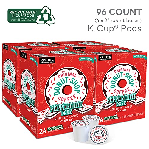 The Original Donut Shop Peppermint Bark Keurig Single-Serve K-Cup Pods, Light Roast Coffee, 96 Count (4 Packs of 24)