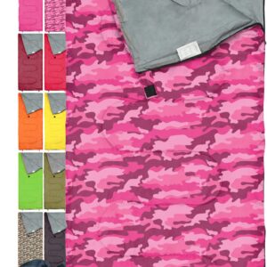 REVALCAMP Lightweight Pink-Camo Sleeping Bag Indoor & Outdoor use. Great for Kids, Youth & Adults. Ultralight and Compact Bags are Perfect for Hiking, Backpacking, Camping & Travel.