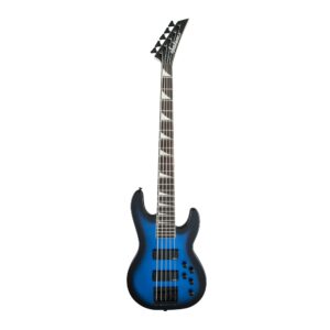 jackson js series 5-string concert bass js3v, metallic blue burst, amaranth fingerboard