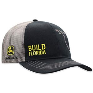 John Deere Build State Pride Cap-Black and Gray-Florida