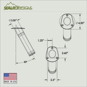 Sea-Lect Designs Flush Mount Rod Holder Kit (w/ Gasket & Hardware)