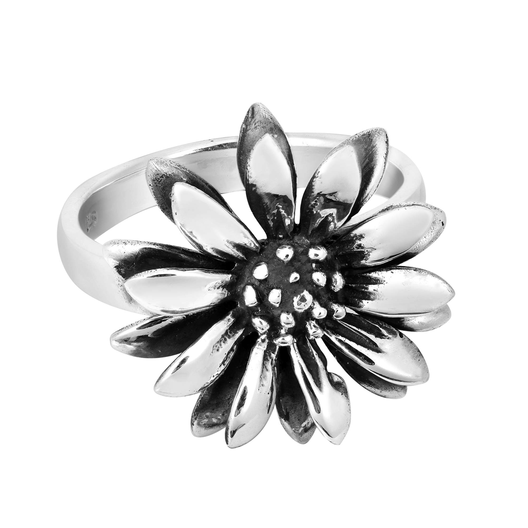 Perennial Beauty Sunflower .925 Sterling Silver Ring (9)