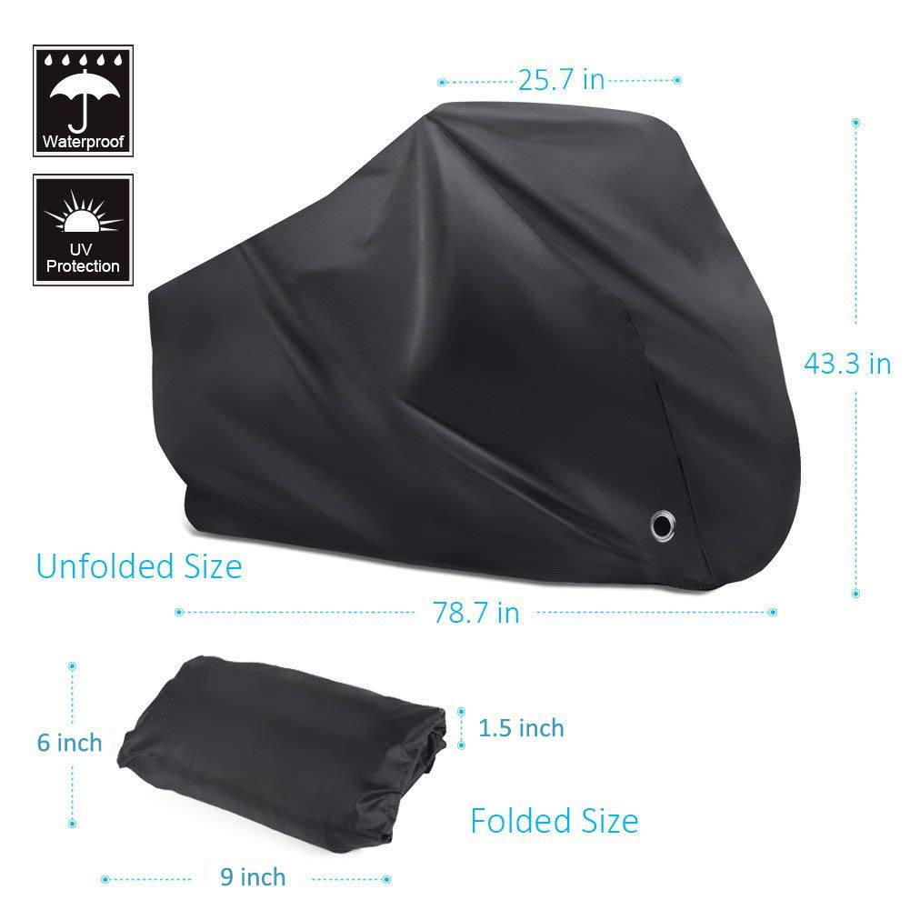 AlleTechPlus Bike Cover Outdoor Waterproof Bicycle Covers Rain Sun UV Dust Wind Proof with Lock Hole Anti-Theft for Mountain Road Electric Bike XL