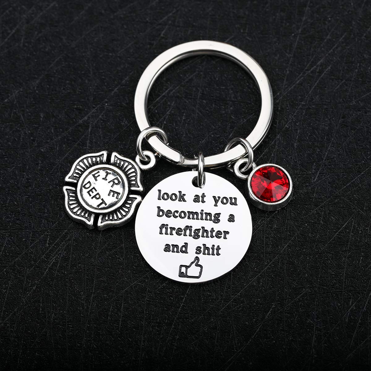 Gzrlyf Firefighter Gifts Look at You Becoming a Firefighter Keychain Fireman Gifts (Keychain)