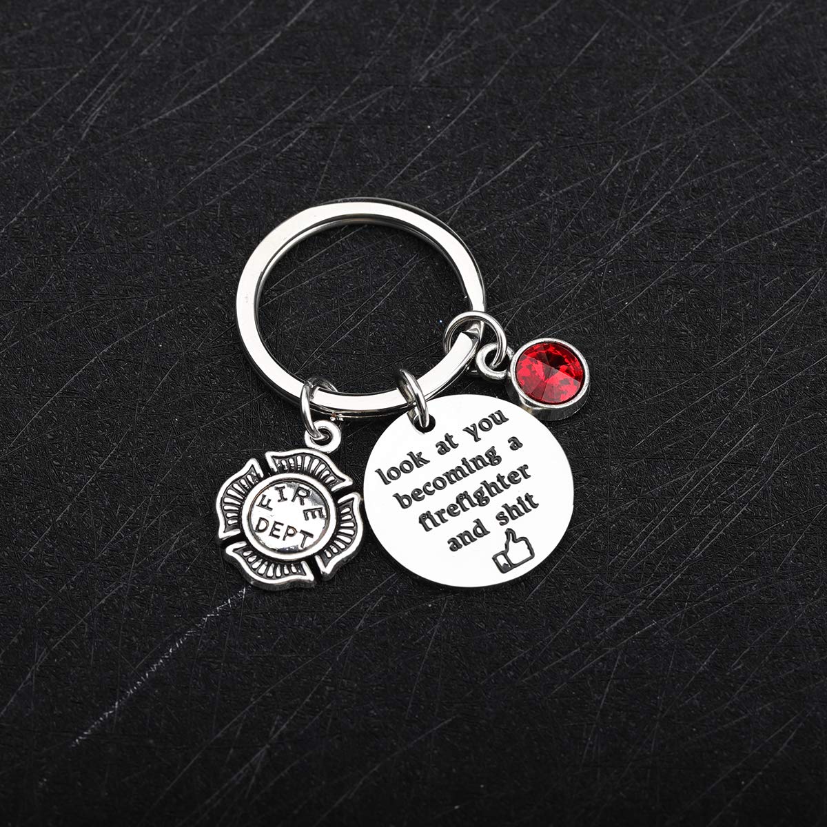 Gzrlyf Firefighter Gifts Look at You Becoming a Firefighter Keychain Fireman Gifts (Keychain)