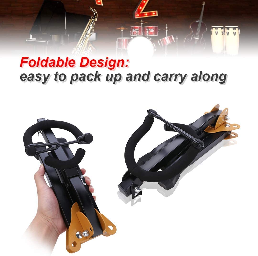 LOLUNUT Saxophone Stand, Foldable Alto/Tenor Sax Stand, Adjustable Metal Triangle Base Design