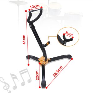 LOLUNUT Saxophone Stand, Foldable Alto/Tenor Sax Stand, Adjustable Metal Triangle Base Design