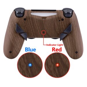 eXtremeRate Wood Grain Patterned Dawn Programable Remap Kit for PS4 Controller with Upgrade Board & Redesigned Back Shell & 4 Back Buttons - Compatible with JDM-040/050/055 - Controller NOT Included