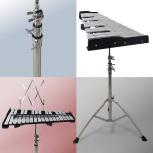 30 Keys Professional Glockenspiel - Metal Bell Kit Xylophone with Stand, Note Holder, Carrying Bag, and 2 Mallets