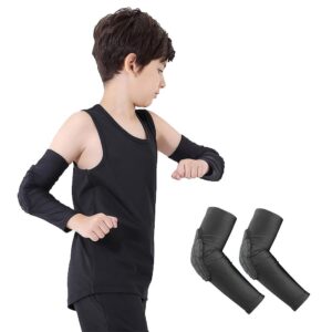 luwint children volleyball arm pads - boys & girls compression armour protective elbow guard for football basketball baseball bowling tennis hockey sports, 1 pair (small)