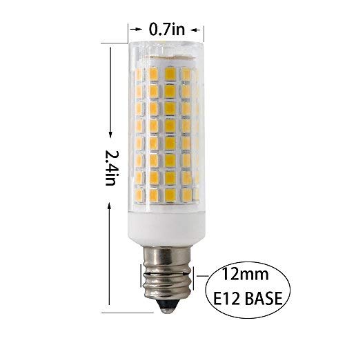 SZHZS E12 LED Light Bulb, Dimmable E12 Candelabra Base Light Bulbs, 70-75W Equivalent 750 Lumens, 4 Packs for Chandelier, Ceiling Fan, Desk Lamp (Warm White)