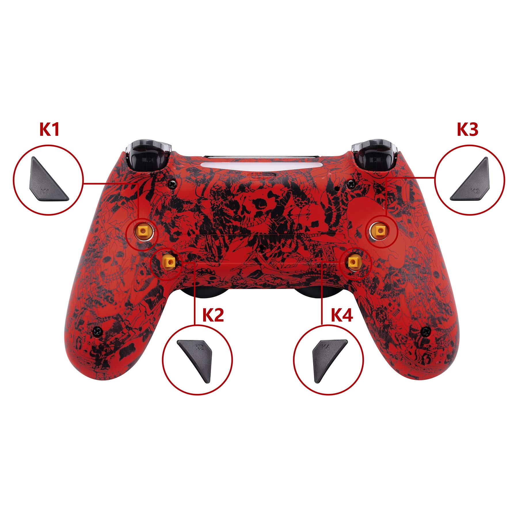 eXtremeRate Demons and Monsters Dawn Programable Remap Kit for PS4 Controller with Upgrade Board & Redesigned Back Shell & 4 Back Buttons - Compatible with JDM-040/050/055 - Controller NOT Included