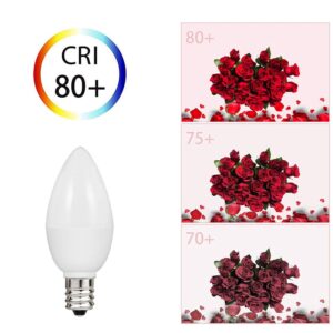 TAIYALOO LED C7 S6 1W Night Light Bulbs, 10 Watt Light Bulbs Equivalent, Warm White 3000K, E12 Candelabra Base, Small Light Bulb for Bedroom Porch, Hallways, Salt Lamp, Chandeliers (5 Pack)