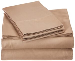 thesignature taupe 6 piece soft 800 tc premium bed sheets set, 21 inch deep pockets full