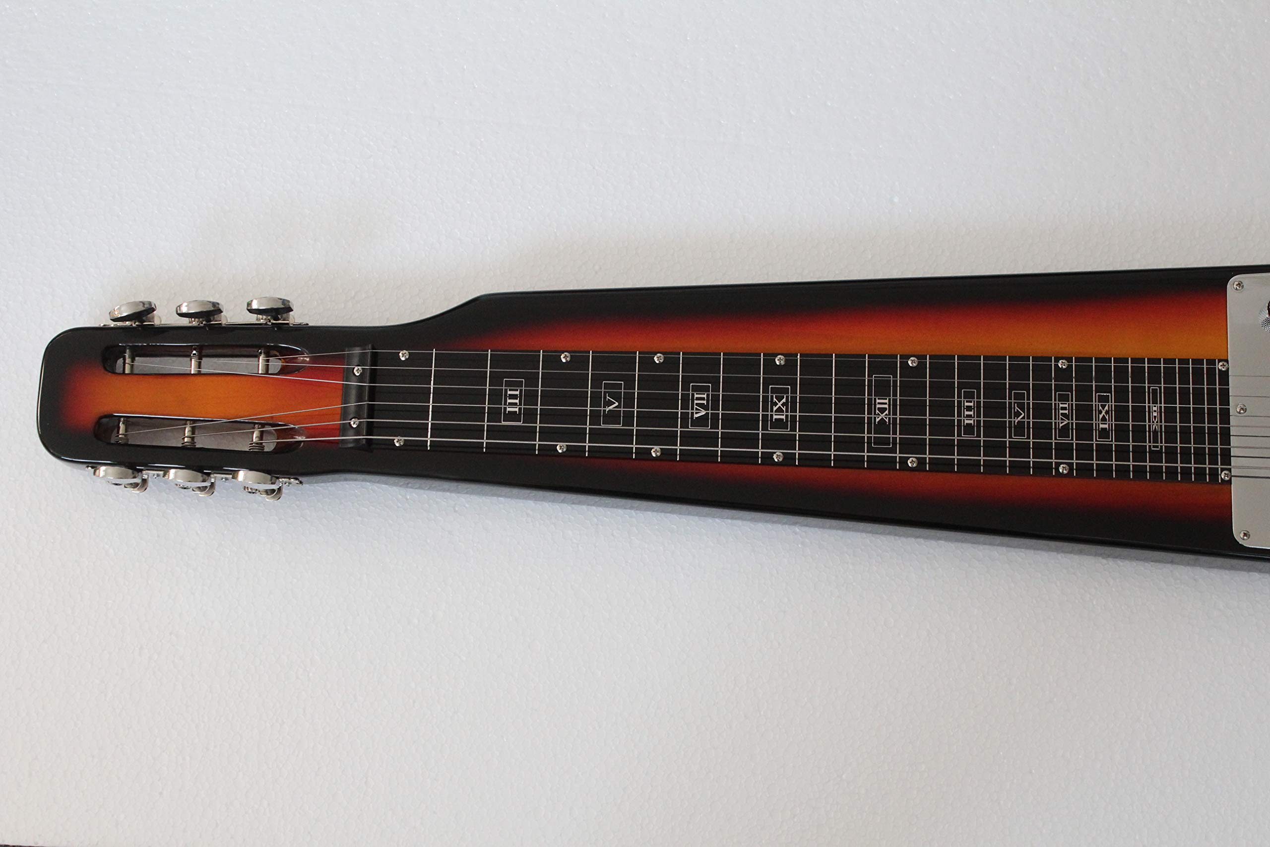 Musoo 6 String Slotted Head Stock Electric Lap Steel Slide Guitar Sunburst Color