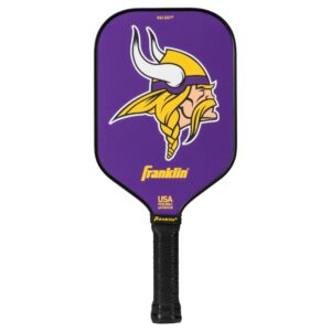 franklin sports nfl minnesota vikings pickleball paddle - pickleball x - polypropylene core, team logo - nfl official licensed product