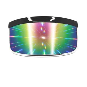 GloFX Diffraction Glasses Visor - Rainbow Mirror Effect - Oversized Futuristic Shield Sunglasses - Perfect for Raves, Music Festivals, Performance Art, Fashion