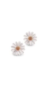 kate spade new york women's into the bloom studs, white, one size