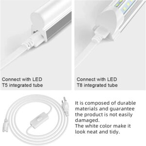 SHOPLED 5FT Plug Power Cord T5 T8 LED Tube Power Wire Cable with On/Off Switch 3 Prong Plug­ for LED Shop Lights