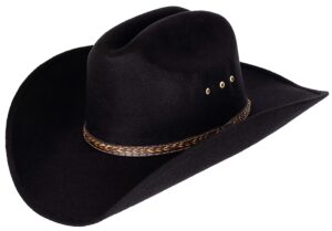 queue essentials western style pinch front straw canvas cowboy cowgirl straw hat (felt black, sm)