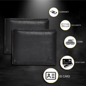 NeoMonte Men's Leather Minimalist Wallet Sleek and Slim Design comes in Beautiful Gift Box and Handmade with RFID Blocking