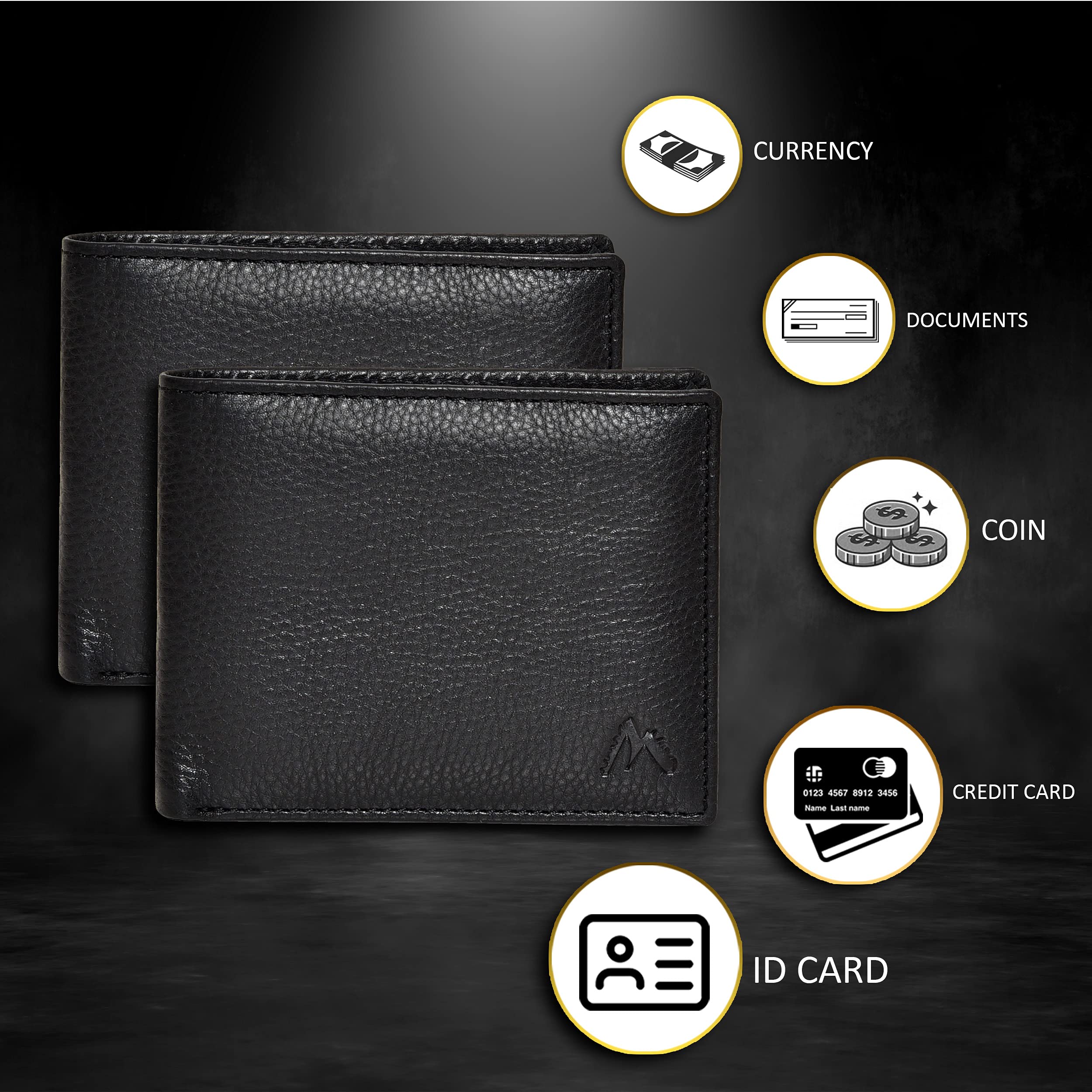 NeoMonte Men's Leather Minimalist Wallet Sleek and Slim Design comes in Beautiful Gift Box and Handmade with RFID Blocking