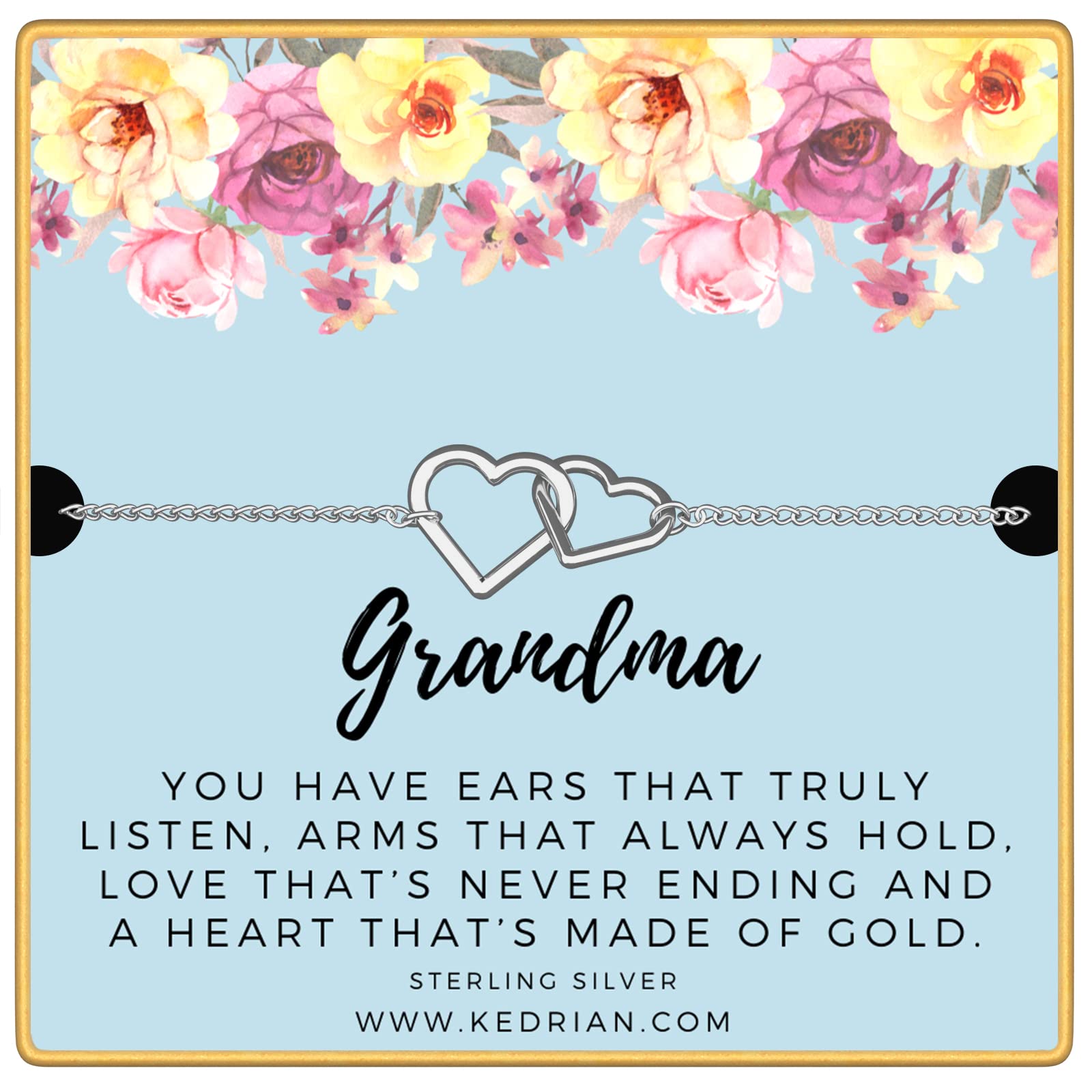 KEDRIAN Grandma Bracelet, 925 Sterling Silver, Best Grandma Gifts, Special Gifts For Grandma, New Grandma Gifts, Gift For Grandma, Grandma Birthday Gift, Best Great Grandma Gifts From Grandson