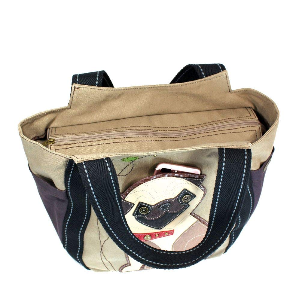 Chala Pug Carryall Zip Tote Handbag, Pug Lovers Pug Mom