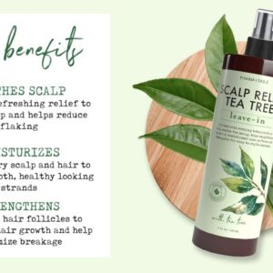 PHARM TO TABLE Scalp Relief Tea Tree Leave-In Conditioner, Relieve Itchy, Dry Scalp, Detangles Hair, 240ml/8 fl oz