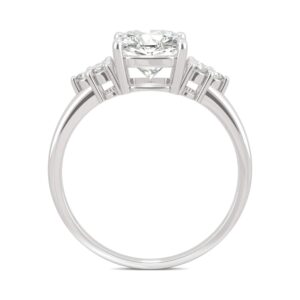 14K White Gold Moissanite by Charles & Colvard 7mm Cushion Engagement Ring-size 8 1.88cttw DEW