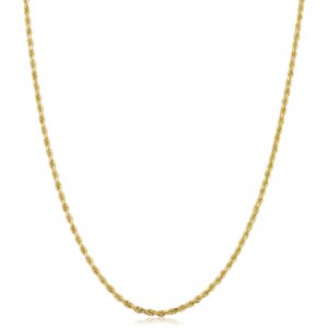 kooljewelry 14k yellow gold rope chain necklace (1.6 mm 14 inch)