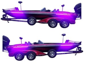 fishing vault high output ultra violet uv black light led light strip for bass boats & night fishing - pack of 4