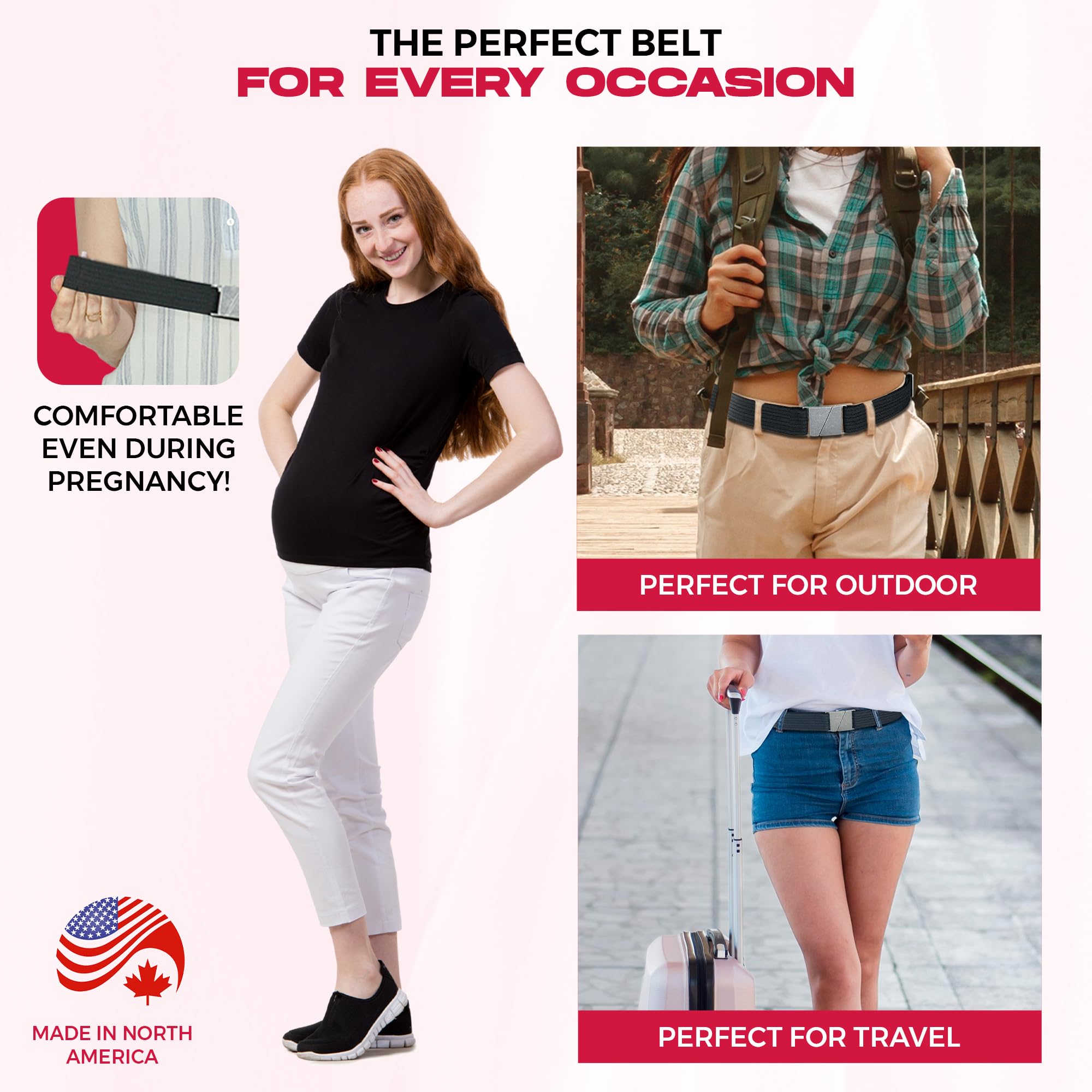 Truth Belts for Women - Adjustable Stretch Belt for Natural Fit - No Show Women Belt for Jeans, Pants, and Plus Sizes