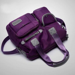 Shoulder Bags for Women,Nylon Crossbody Bags for Women,Waterproof Multi Pocket Ladies Travel Handbags Purple, Large